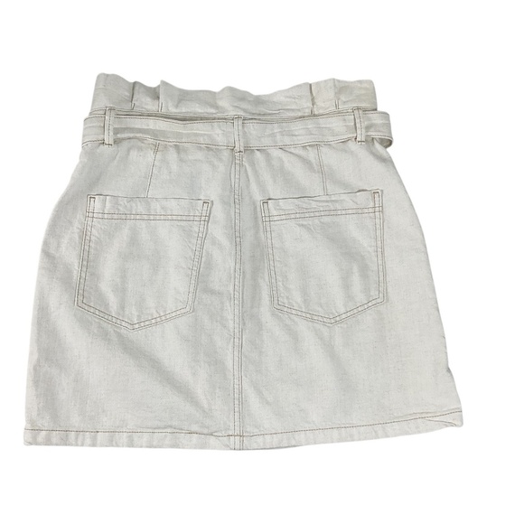 NWT Free People Splendor In The Grass High-Rise Denim Skirt Ivory Size 10 - Picture 3 of 11